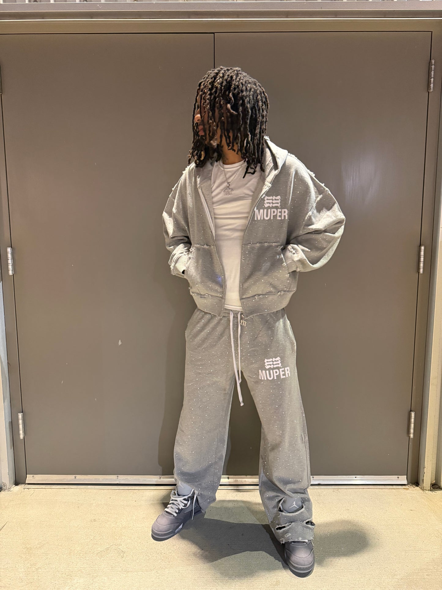 “COOL NIGHT”  Grey Sweatsuit/ Pants