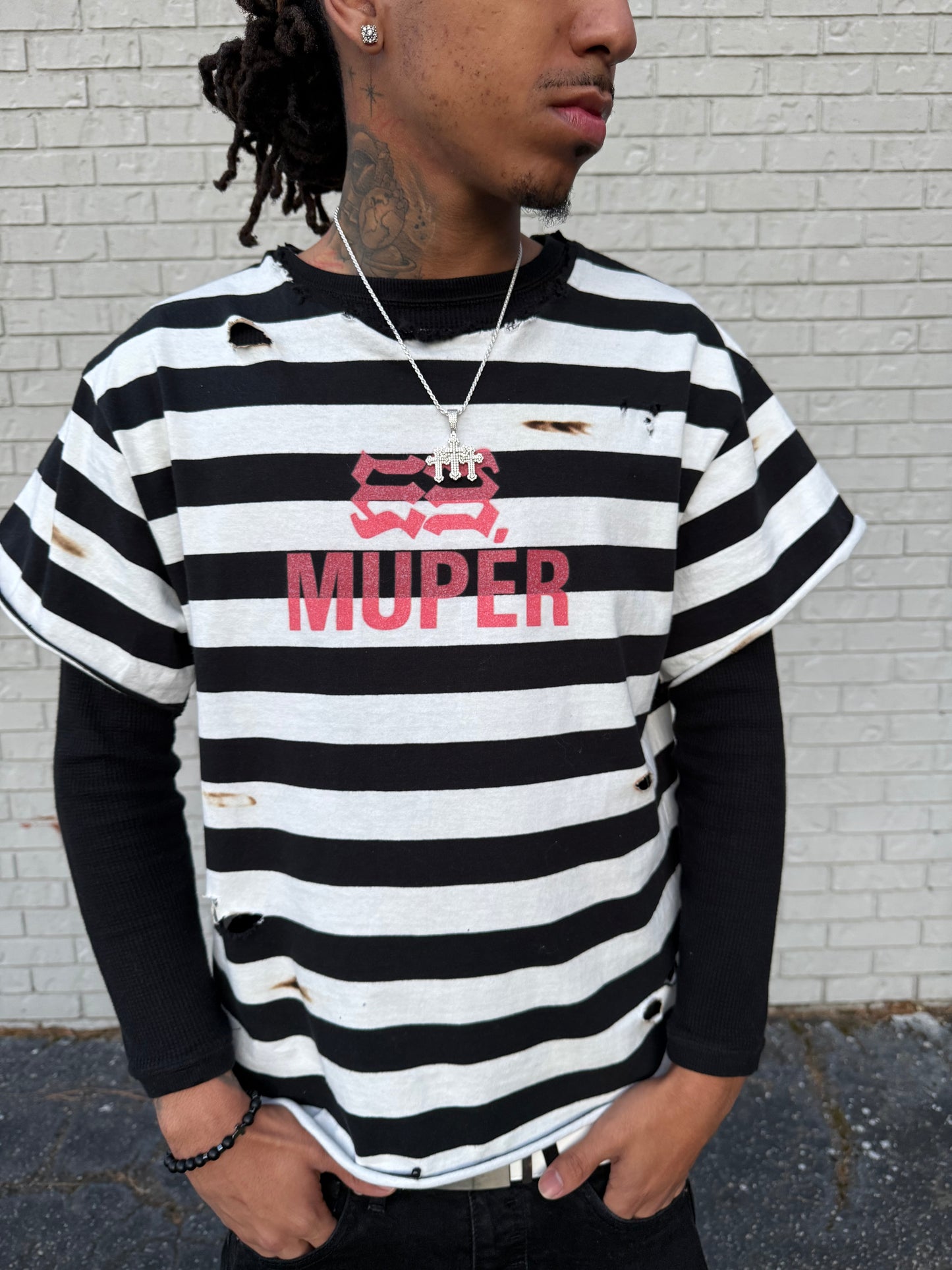BURNOUT STRIPE TEE