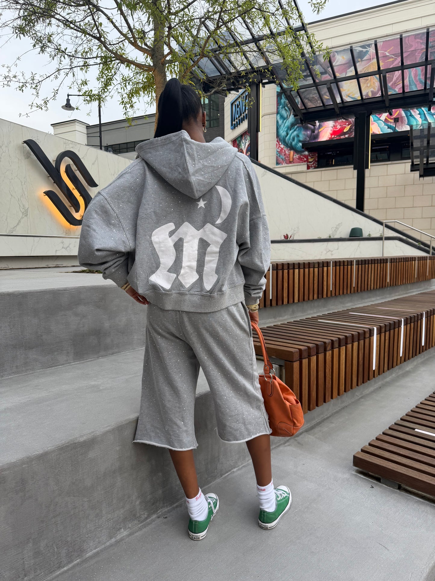 “COOL NIGHT” Grey Sweatsuit/Shorts
